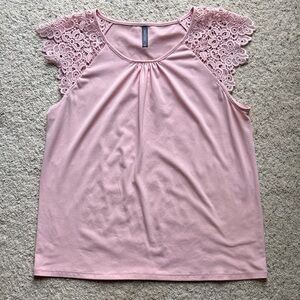 Massini Soft Pink Lace Sleeve Blouse L Romantic Coquette Fairycore Aesthetic Top